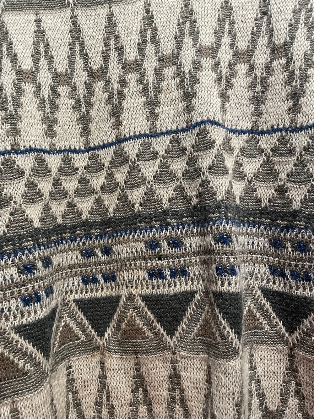 Vintage 60s Pendleton 100% Pure Virgin Wool Geometric Knit Sweater Men's XL Over - Picture 4 of 10